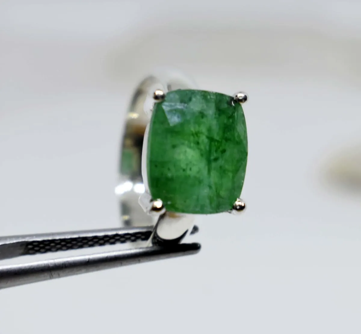 Colombian Emerald 925 Sterling Silver Ring,Handmade Jewelry, Birthday Gift