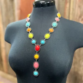 Colorful Turquoise Beaded Western Necklace