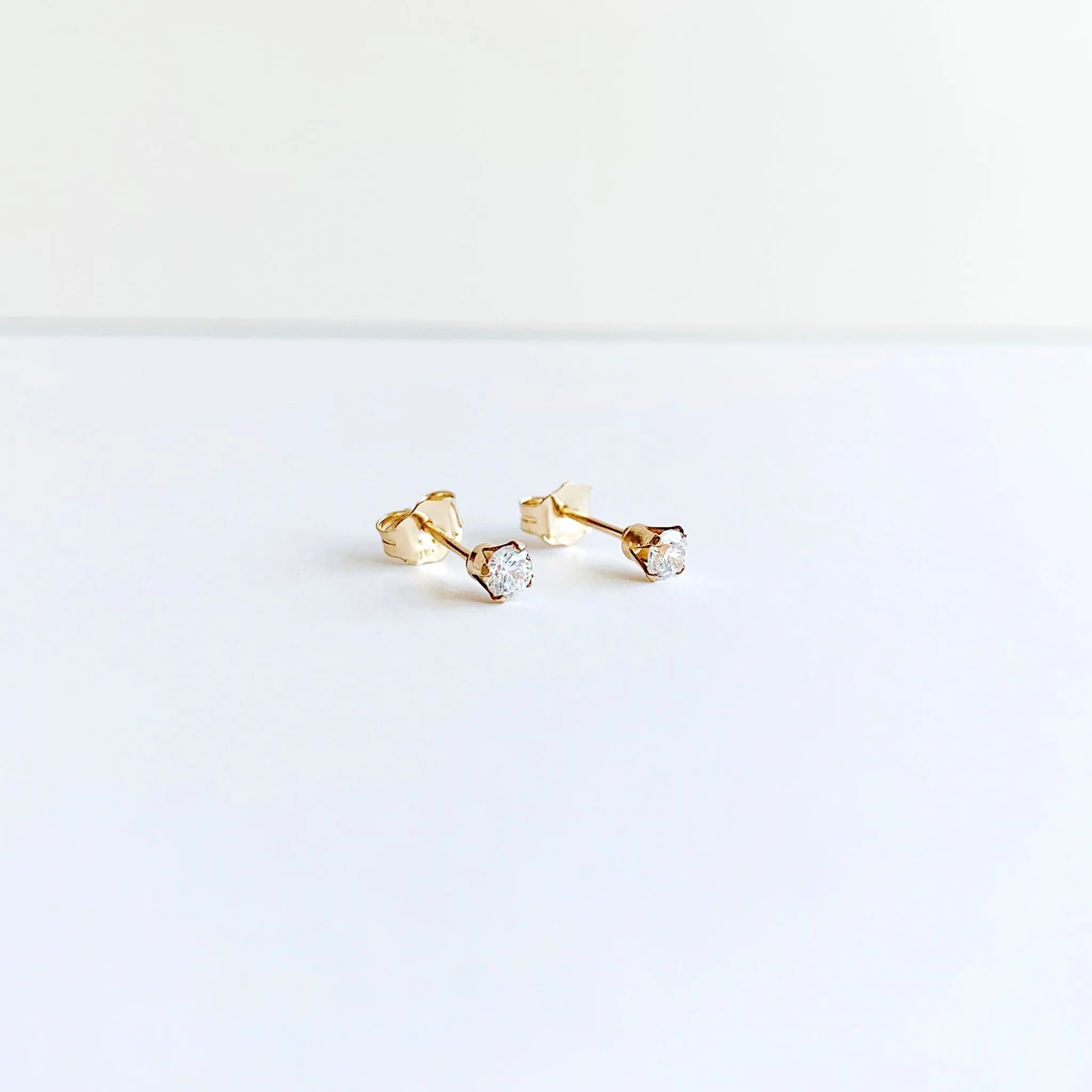 Dainty Gem Studs - Clear