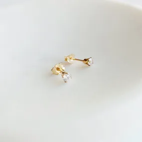 Dainty Gem Studs - Clear