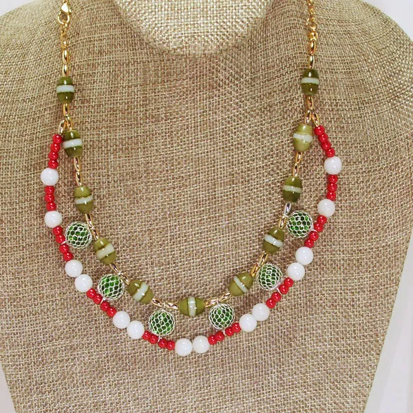 Daisha Beaded Christmas Necklace