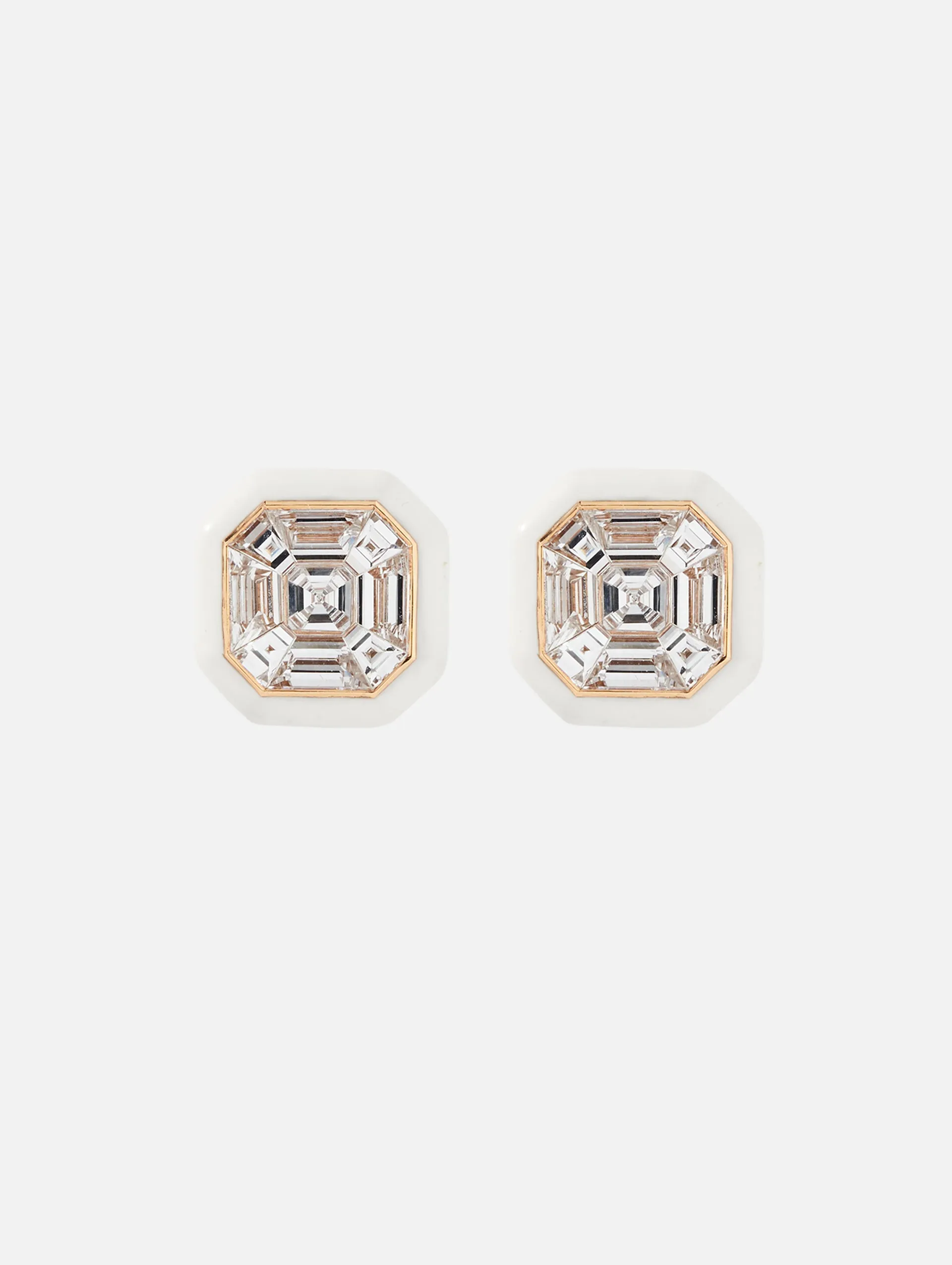 Diamond Puzzle Stud Earrings