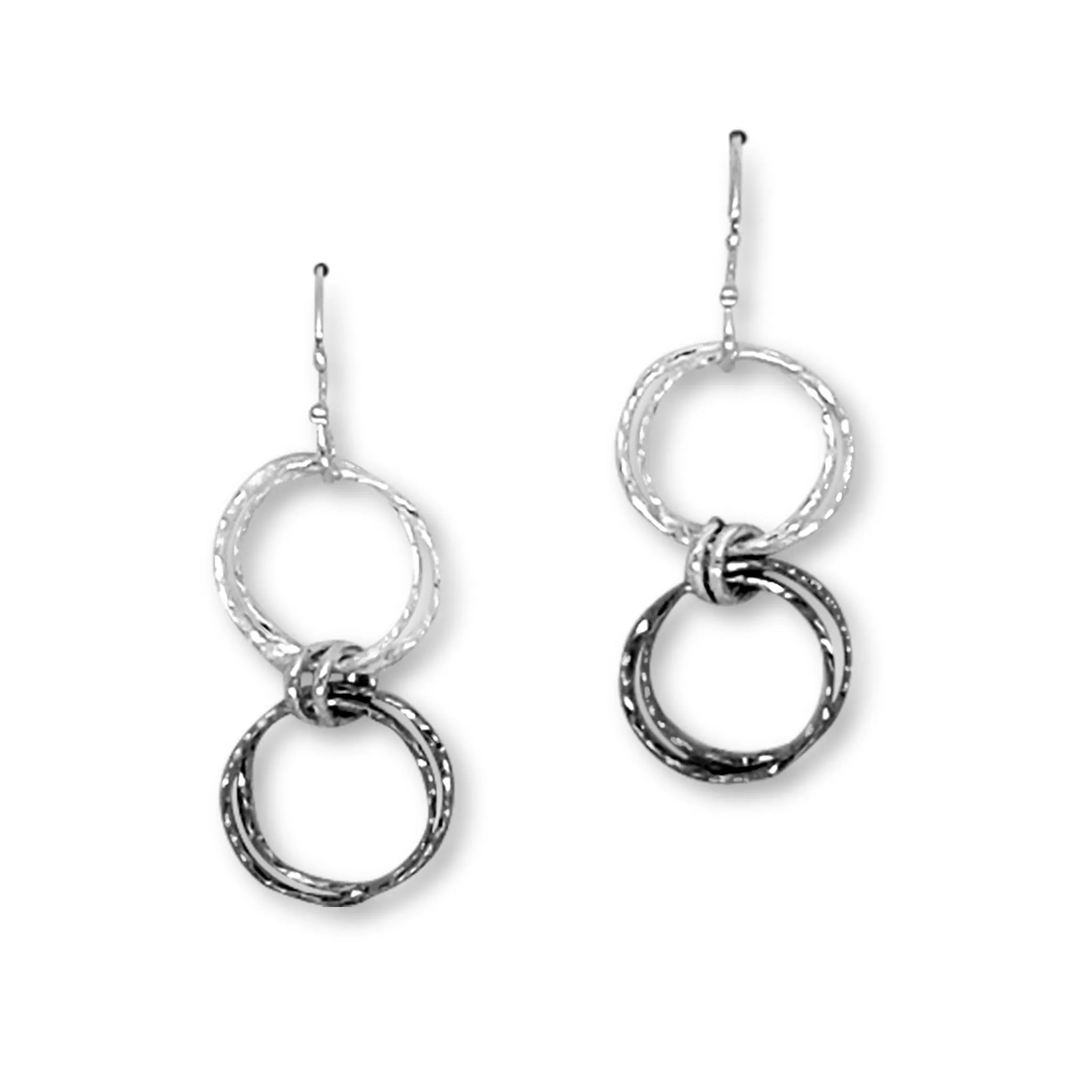 Double Diamond-Cut Hoop Earrings (E1342)