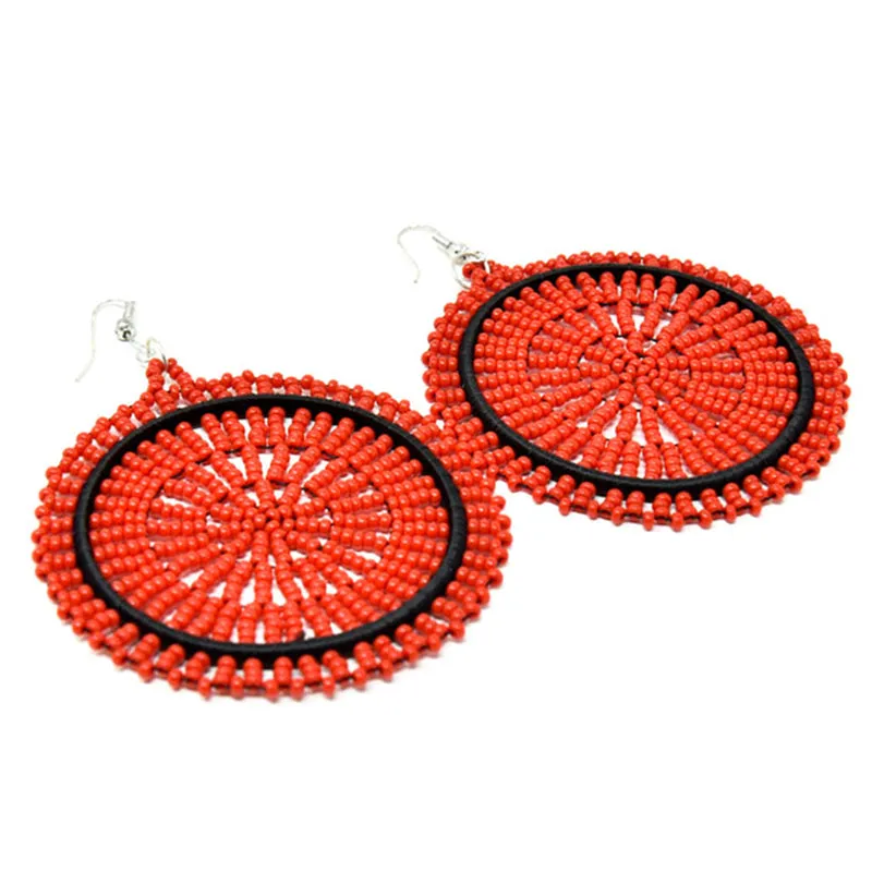 Duara Beaded Red Earrings