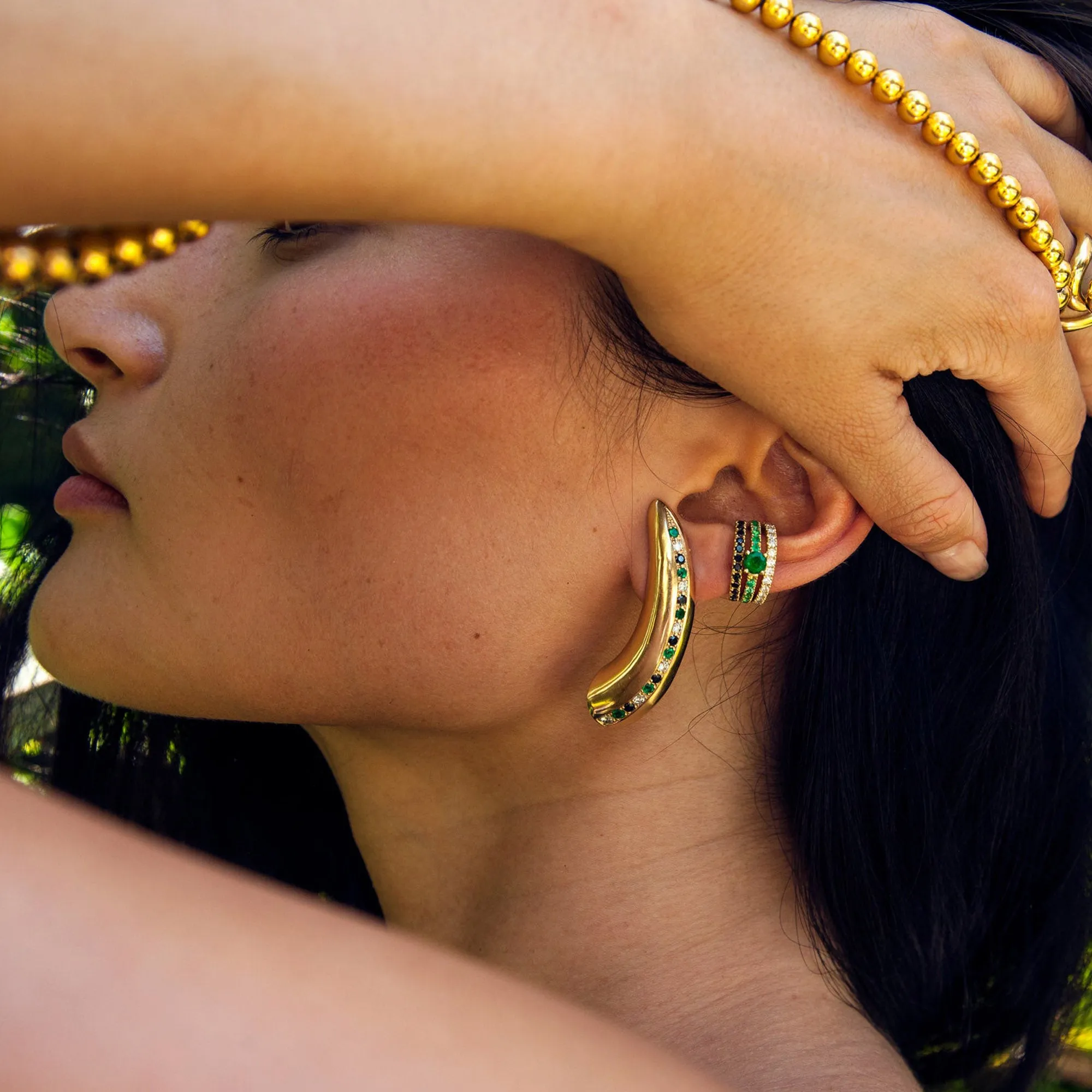 Ear Cuff Green Snake Bite