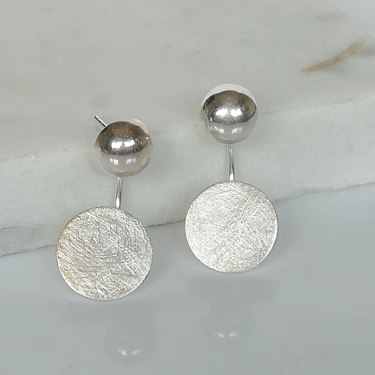 Ear jacket | Silver ear jacket | Round ear jacket | Bohemian jewelry | Ear Accessories | Sterling silver | Earrings for her | E125