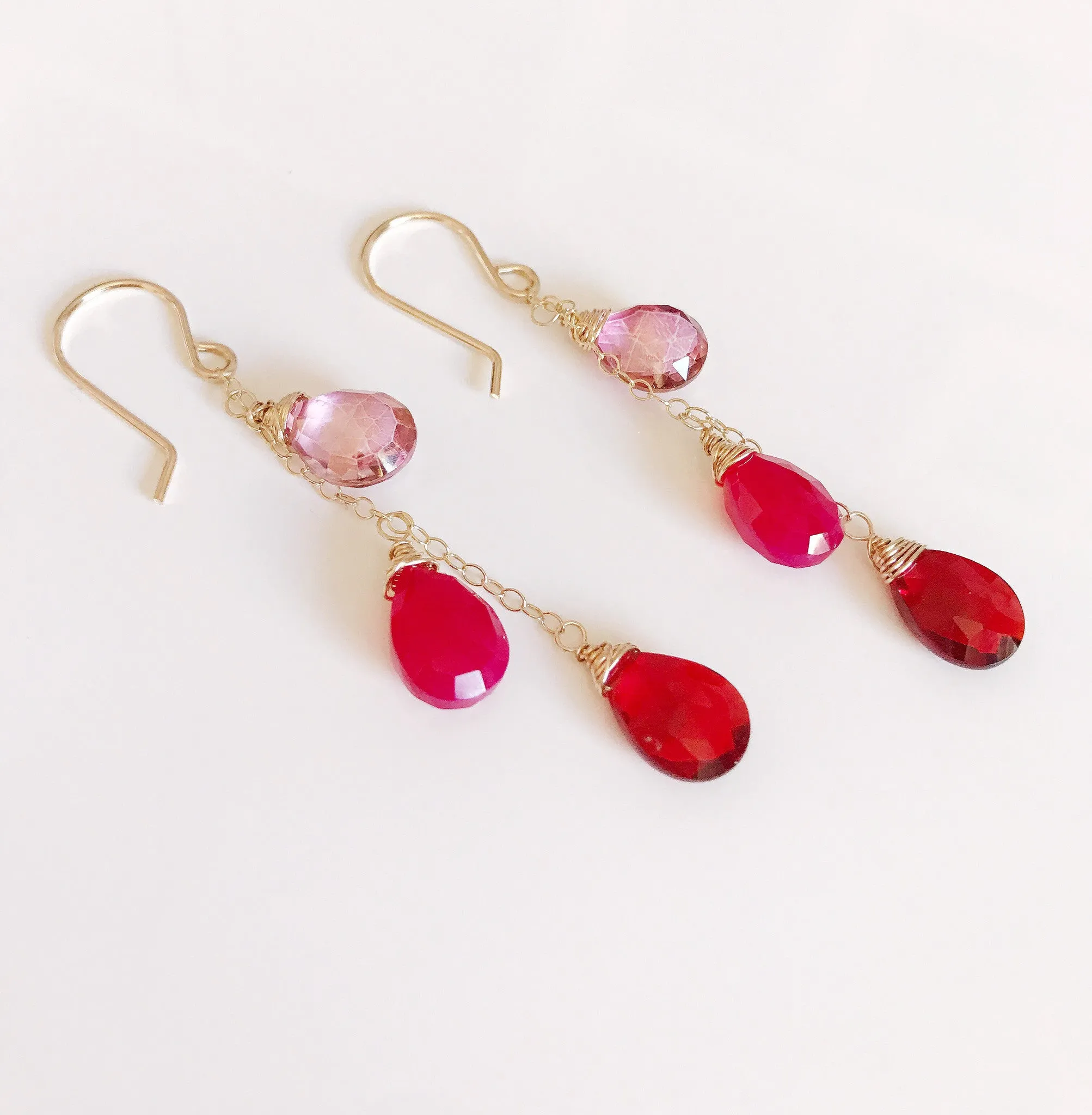 Earring Adele - garnet quartz (E121)