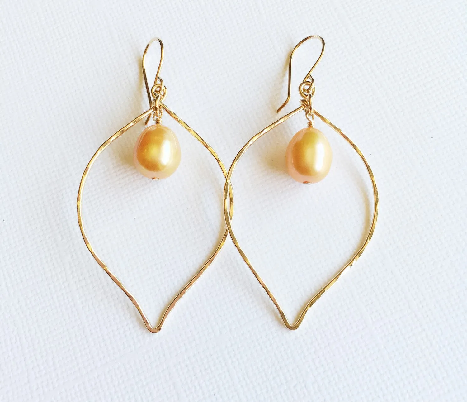 Earrings Doree - gold pearl (E135)