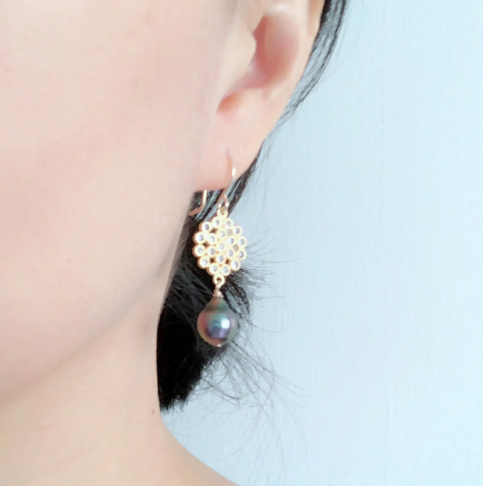 Earrings ELLY - white Topaz (E460)