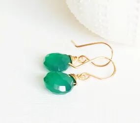 Earrings Kala - green onyx (E181)