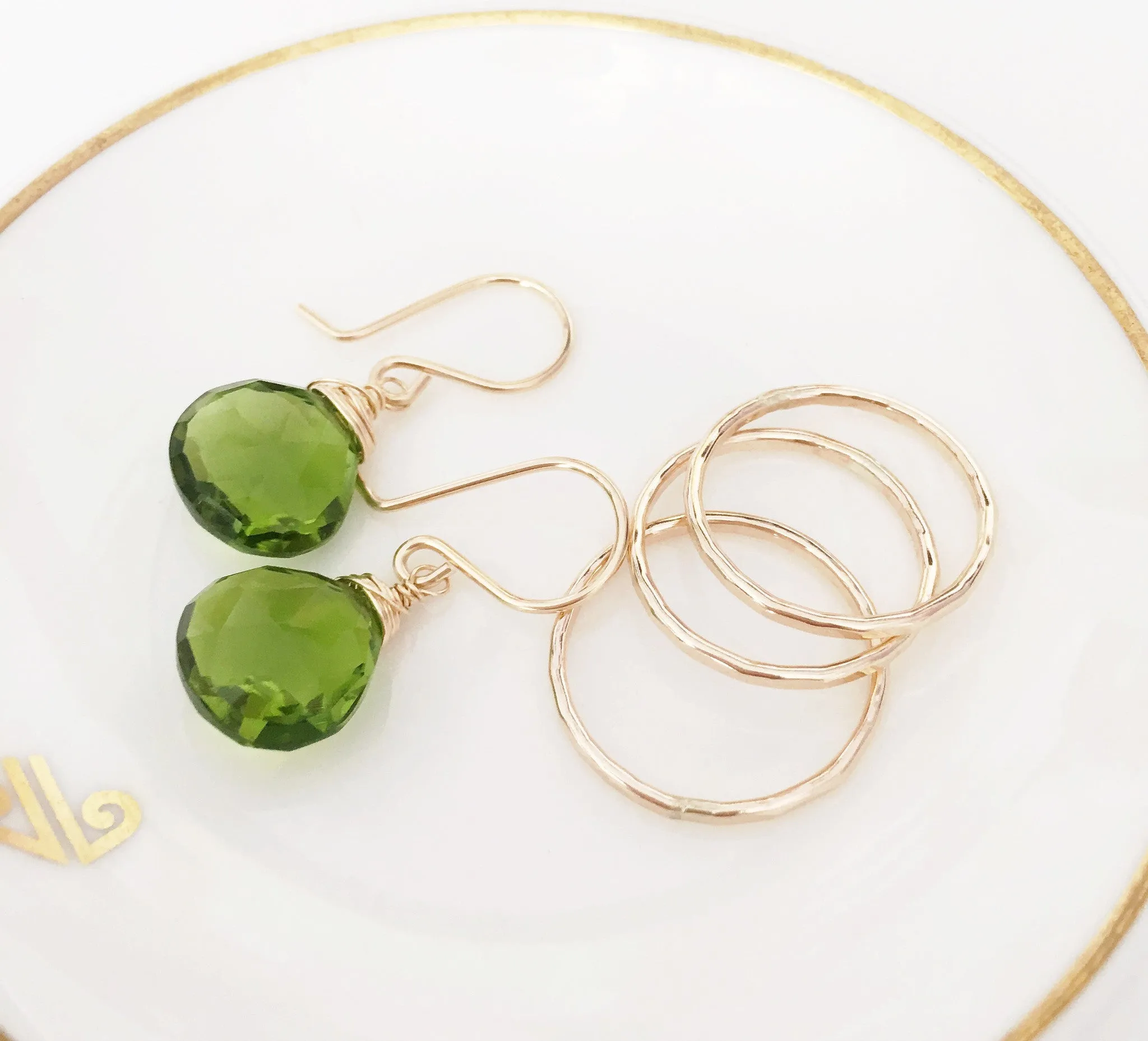 Earrings Kala - Peridot quartz (E307)