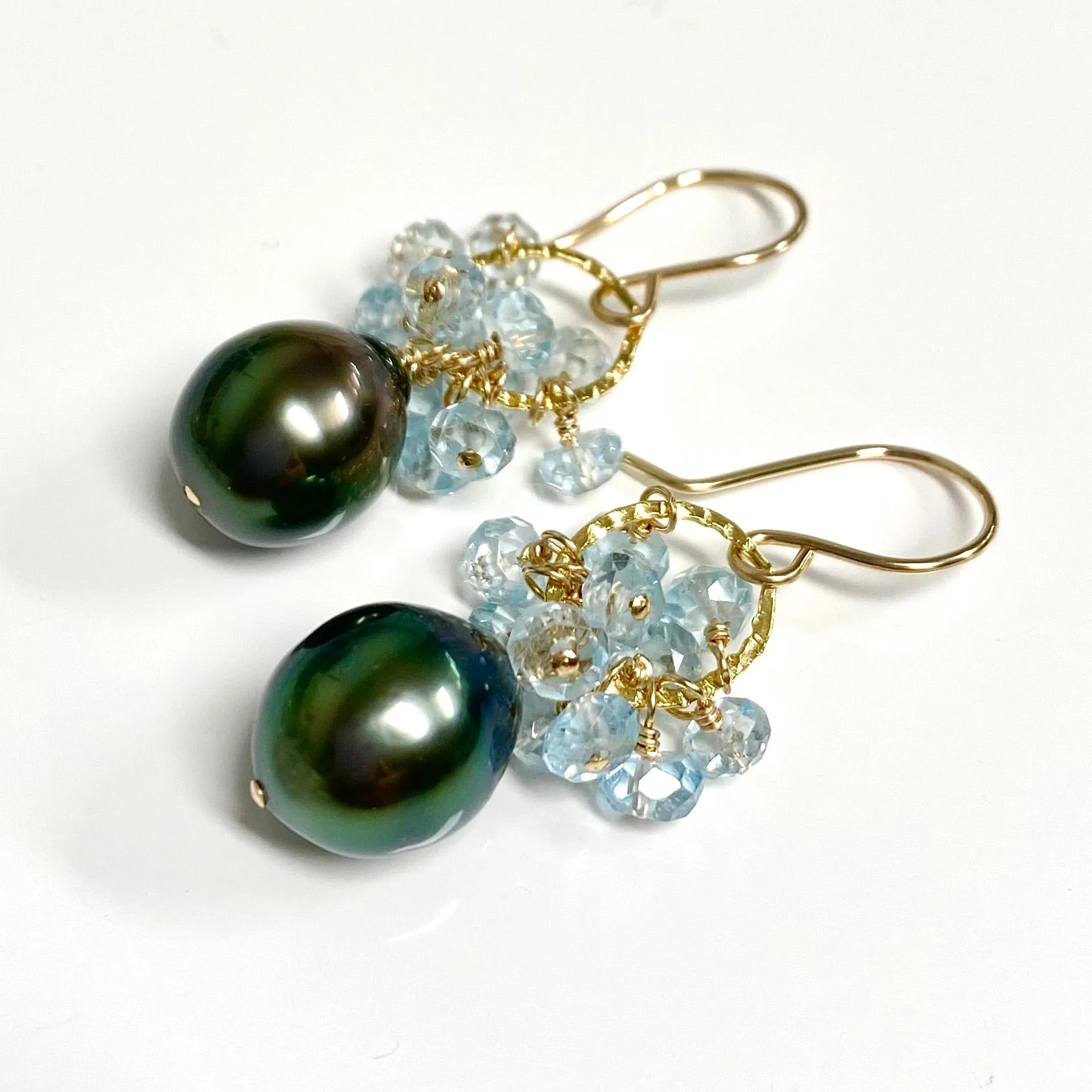 Earrings KIRA - aquamarine (E578)