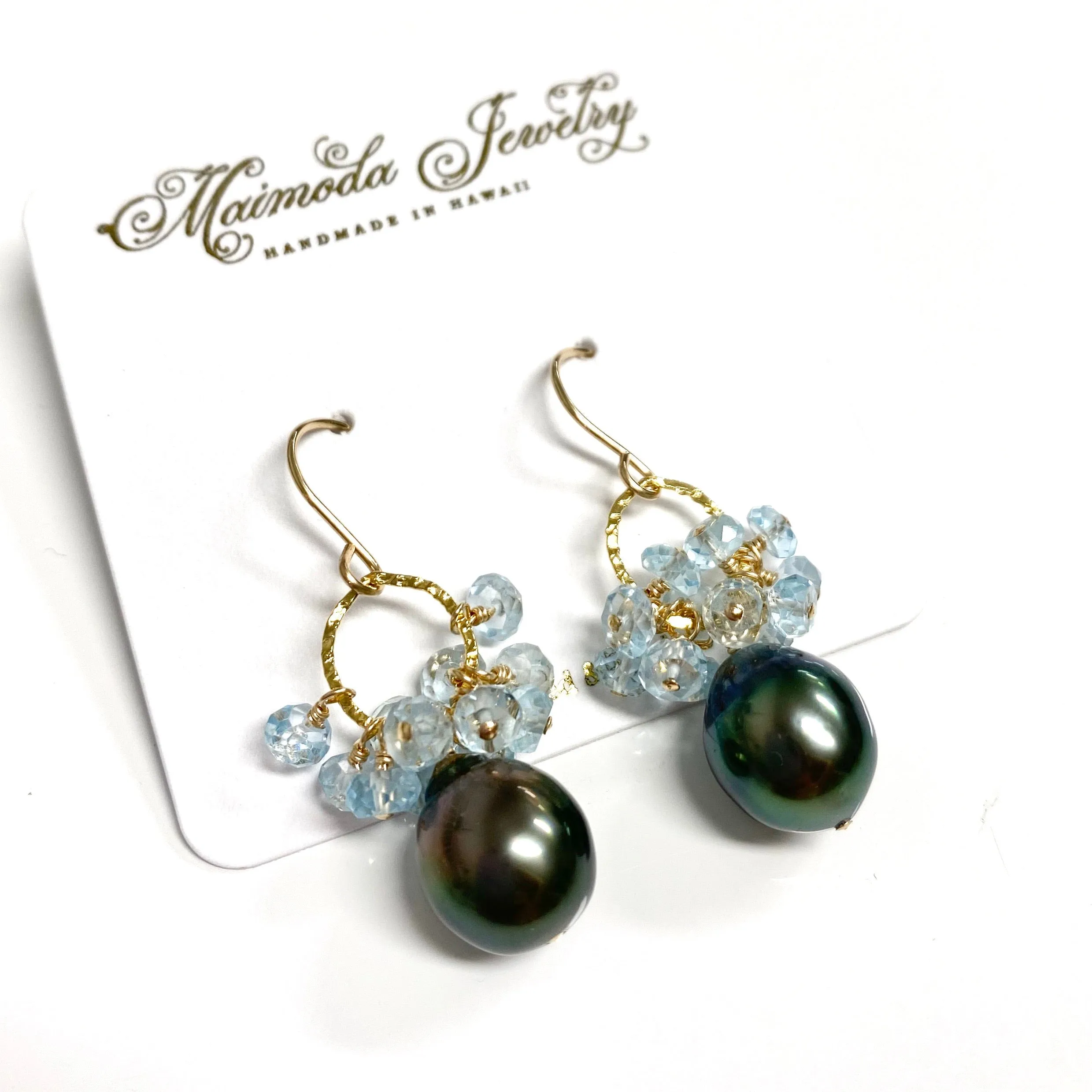 Earrings KIRA - aquamarine (E578)