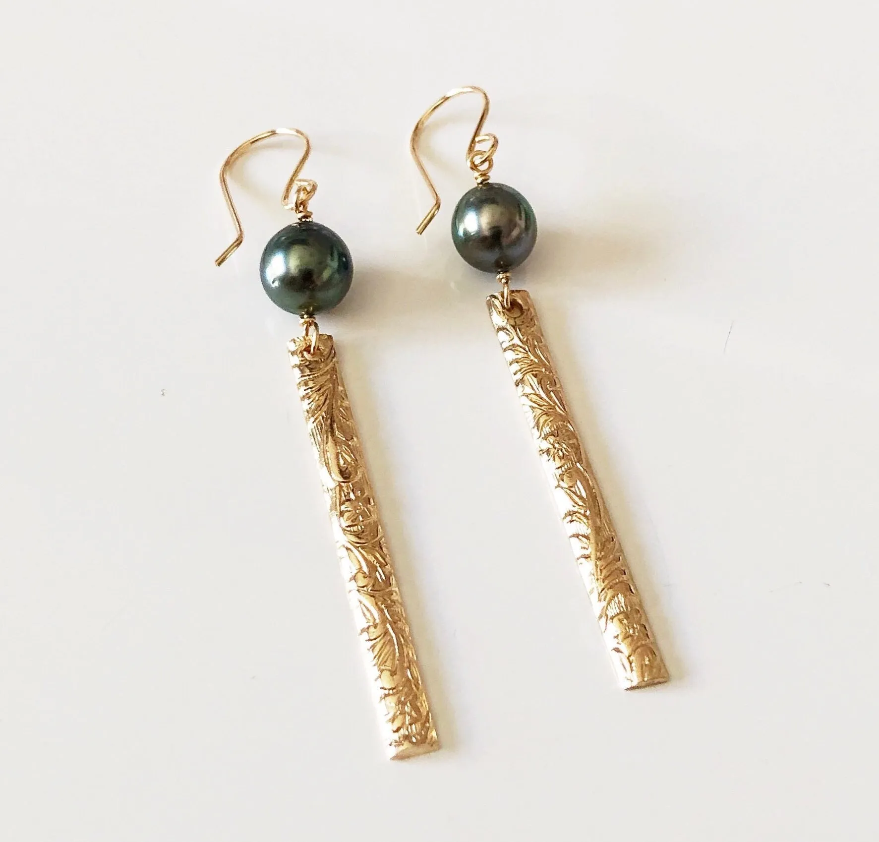 Earrings MELIA - tahitian pearl (E536)