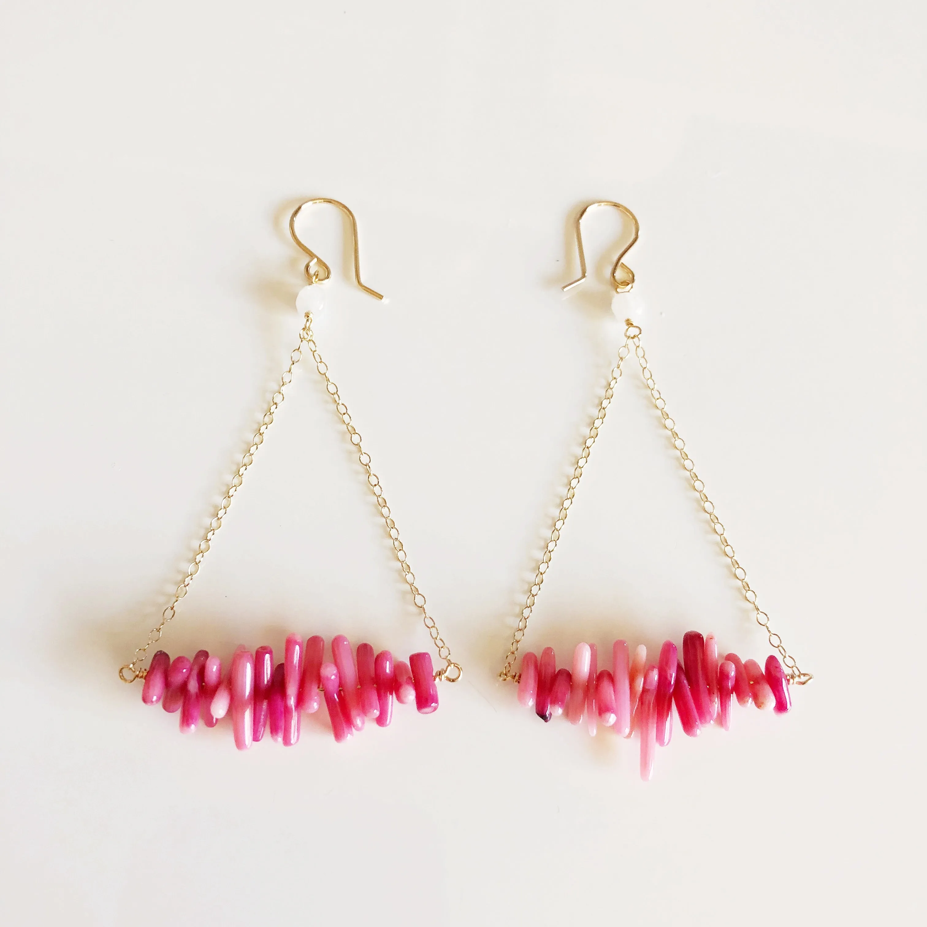 Earrings RIKO - pink coral branches (E111)