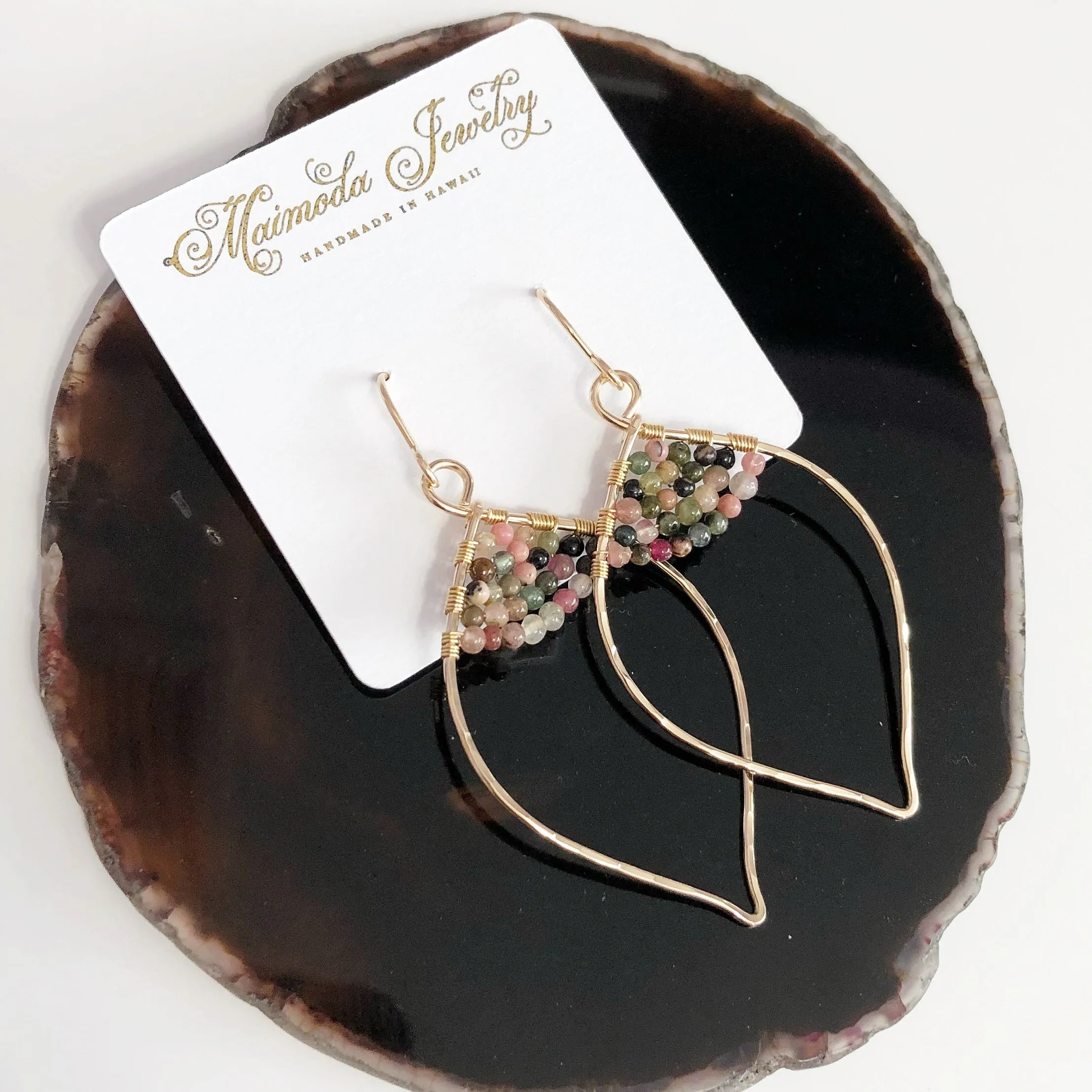 Earrings WREN - tourmaline (E474)