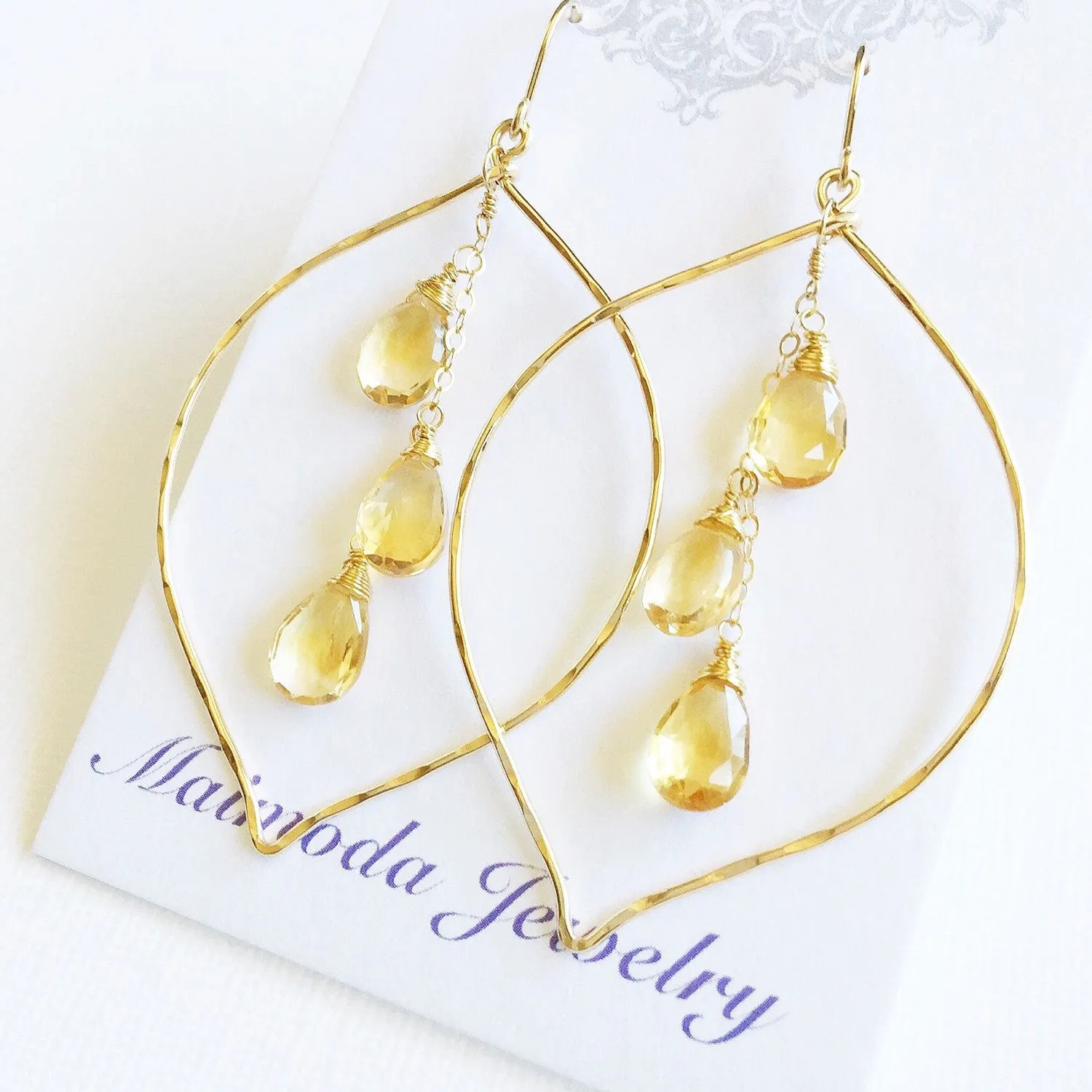 Earrings Yuri - citrine (E543)