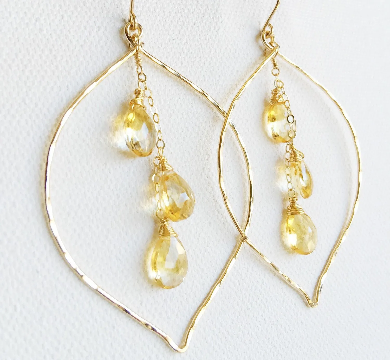 Earrings Yuri - citrine (E543)