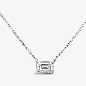 East West 0.80CT Emerald Cut Diamond Necklace