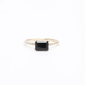 East West Onyx Equilibrium Ring