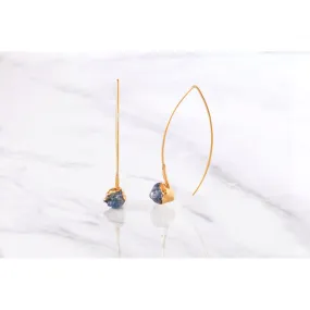 Edgy Raw Sapphire Drop and Dangle Earrings