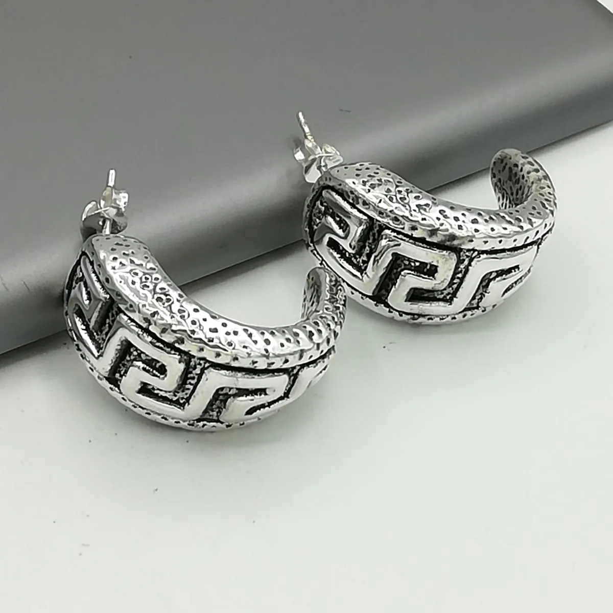 Egyptian earrings | Silver jewelry | Arc ear studs | Ear Accessories | Sterling silver | Earrings for her | Electro form | E122