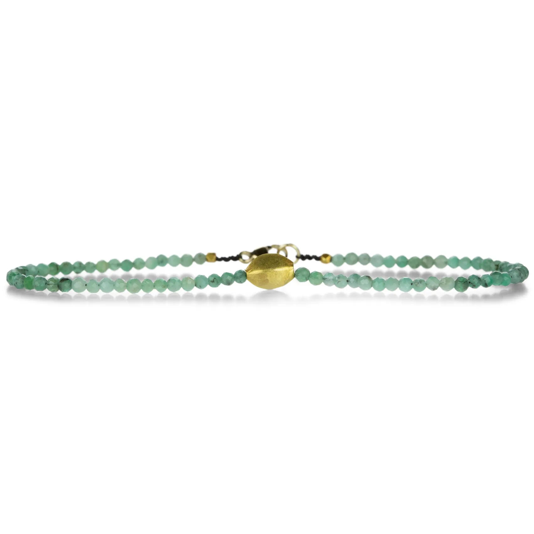 Emerald and 18k Bead Bracelet