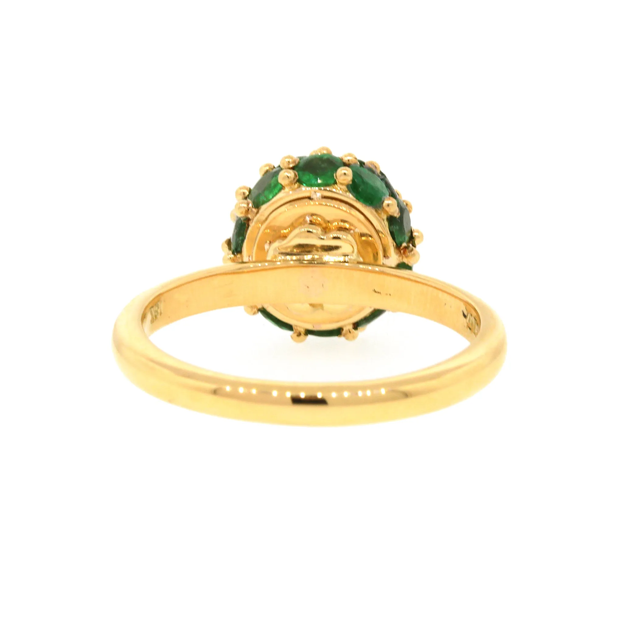 Emerald Ball Ring in 18k Gold