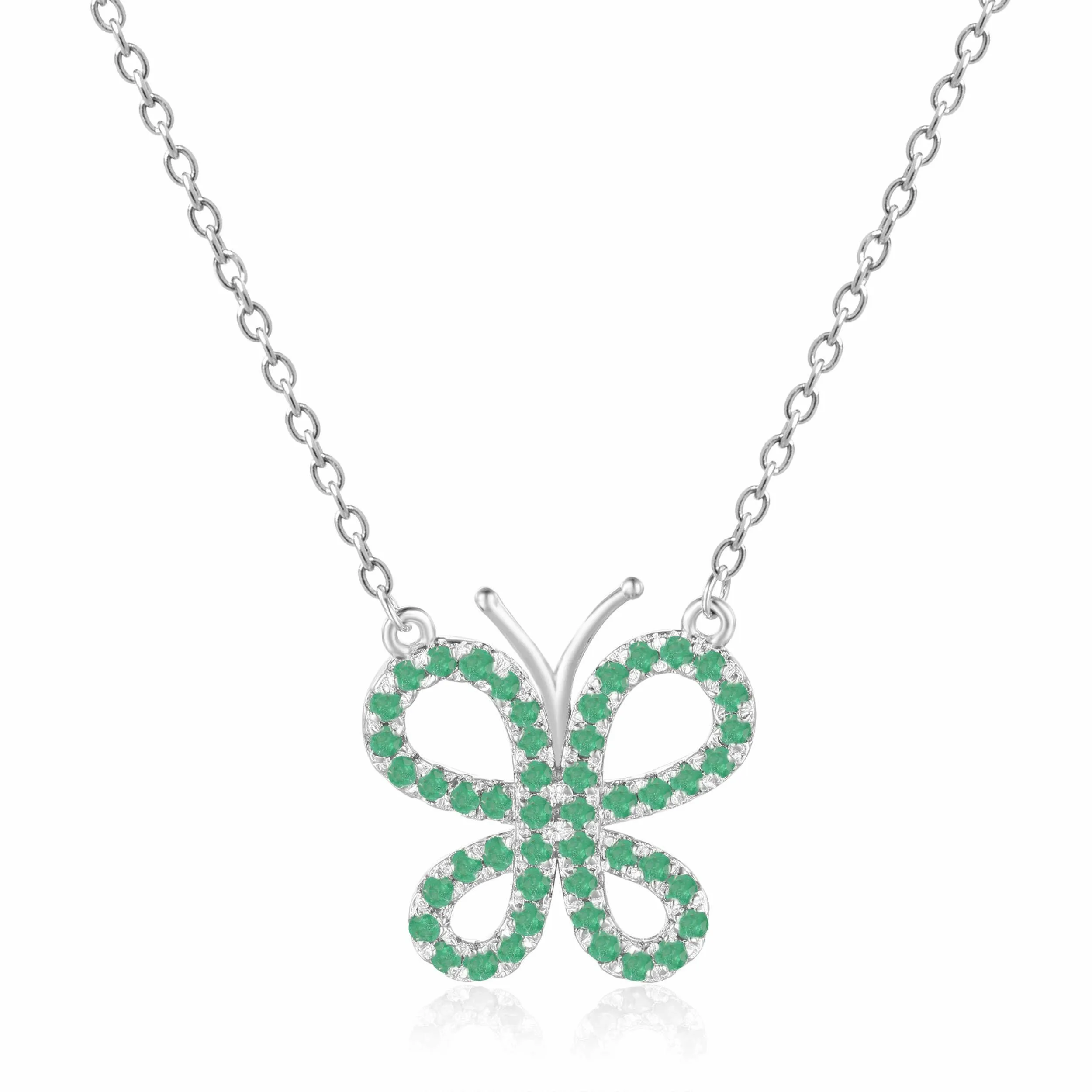 Emerald Butterfly Necklace