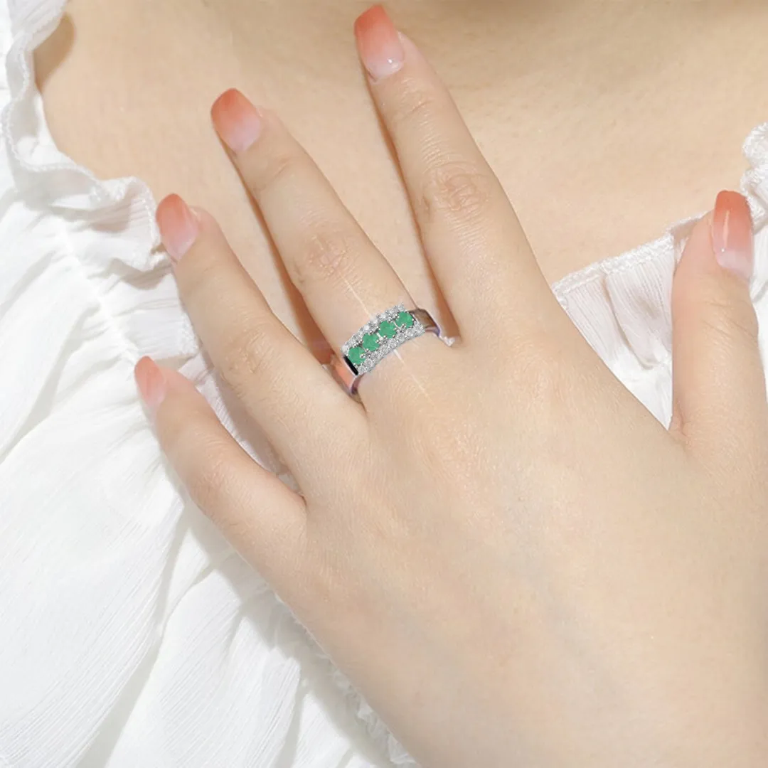 Emerald Chunky Statement Ring