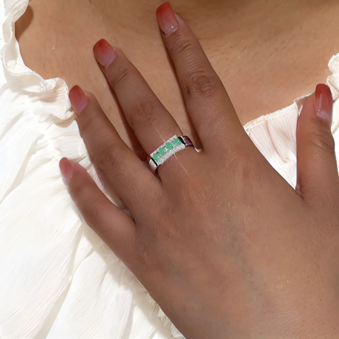 Emerald Chunky Statement Ring