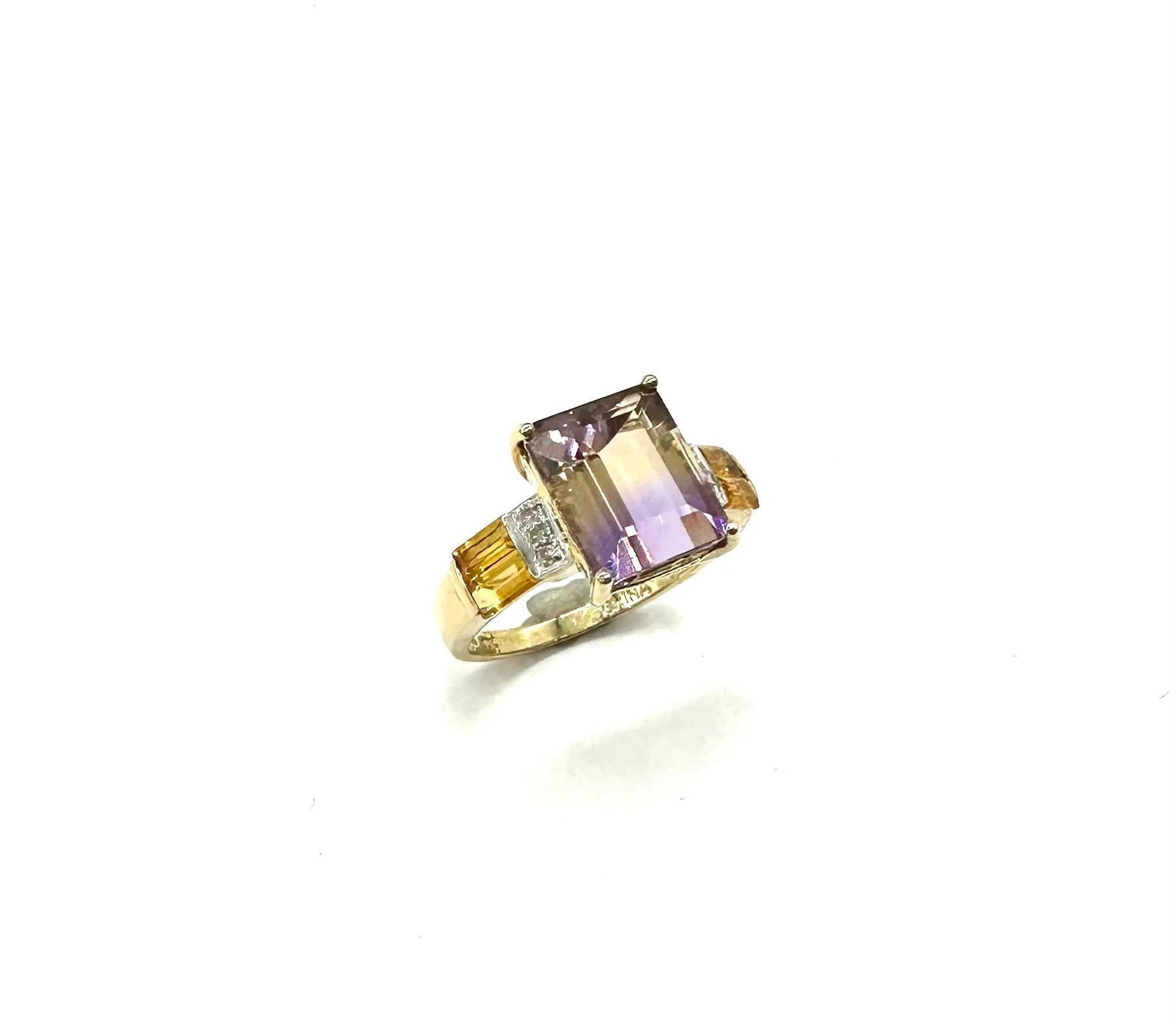 Emerald Cut Ametrine Ring