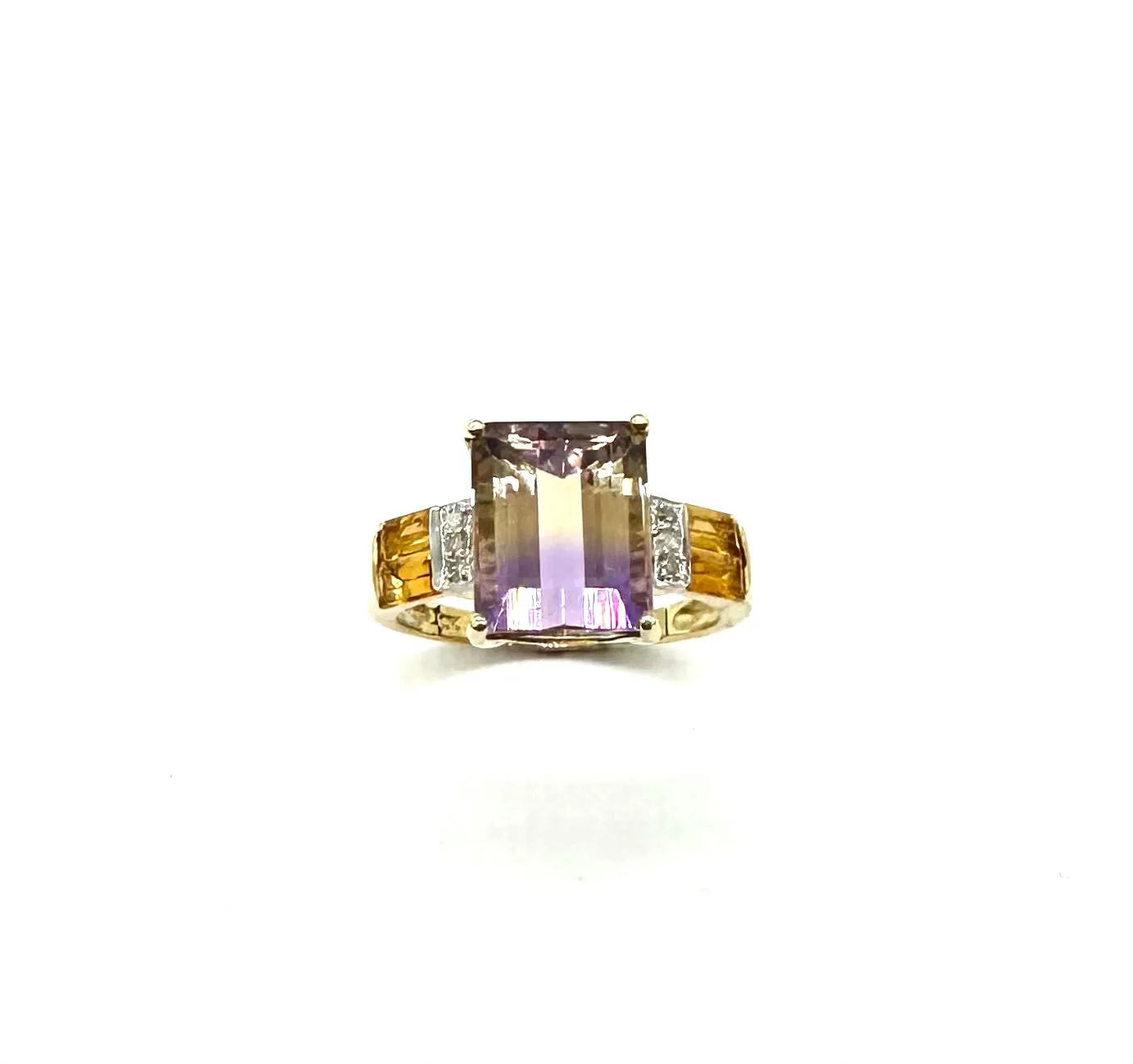 Emerald Cut Ametrine Ring