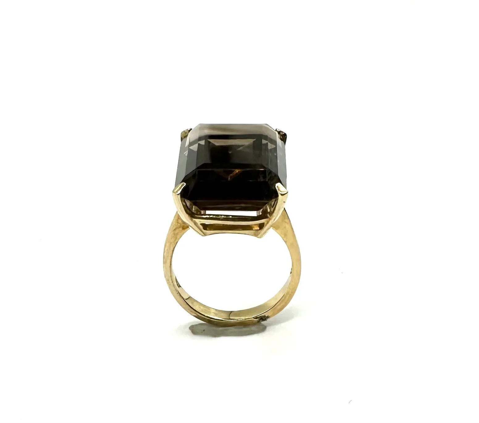 Emerald Cut Smokey Quartz Ring