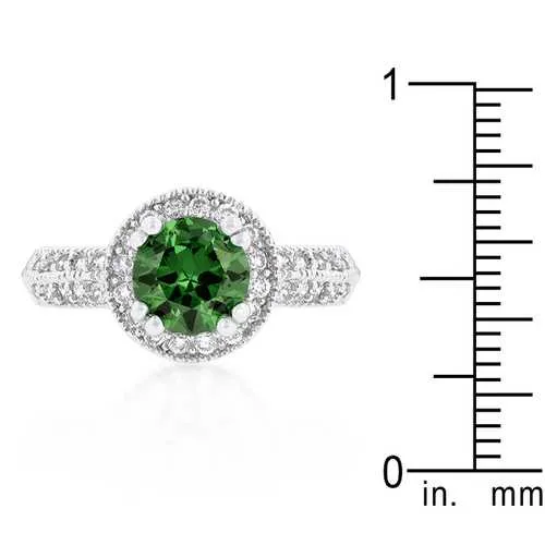 Emerald Halo Engagement Ring