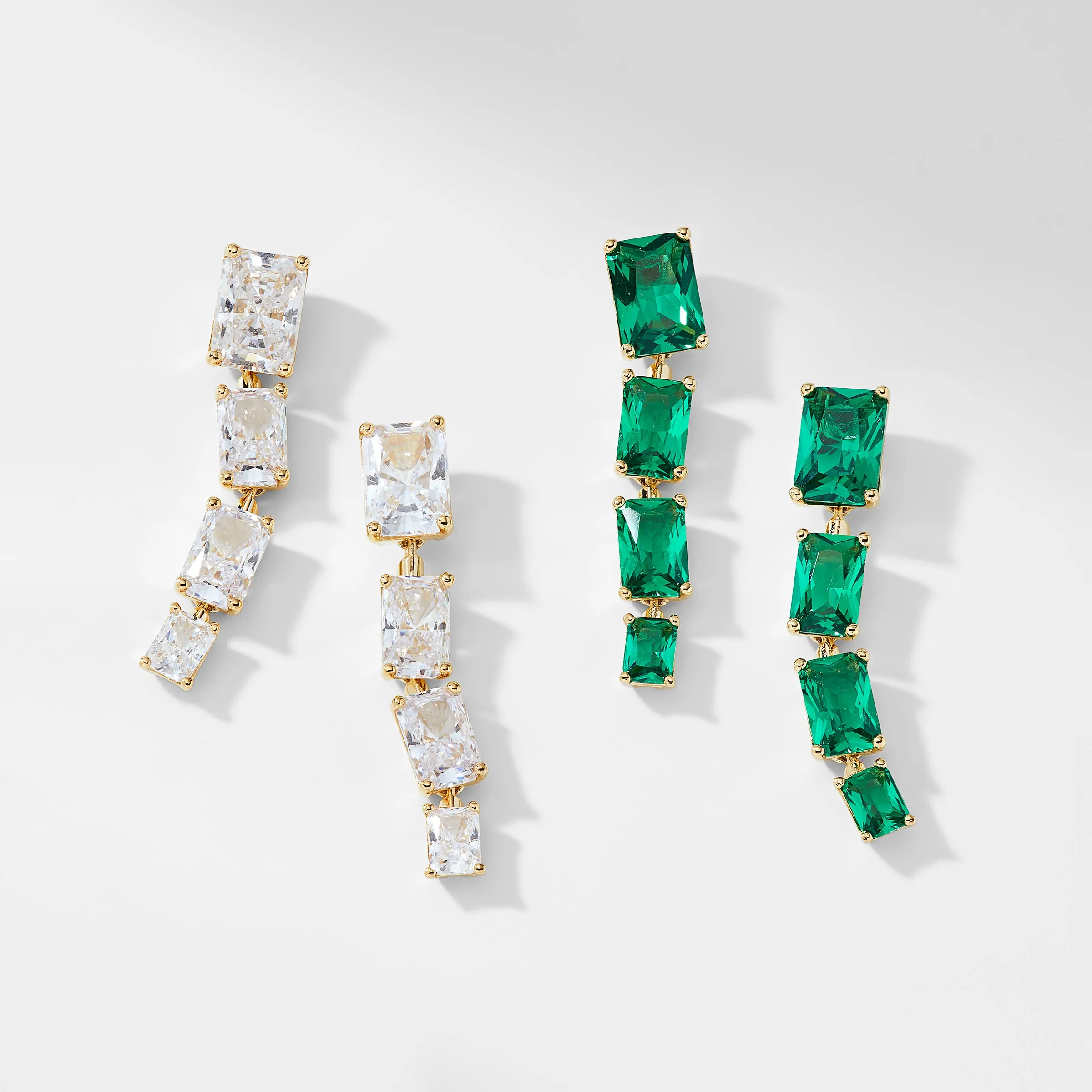 EMERALD ISLE GREEN LINEAR EARRINGS