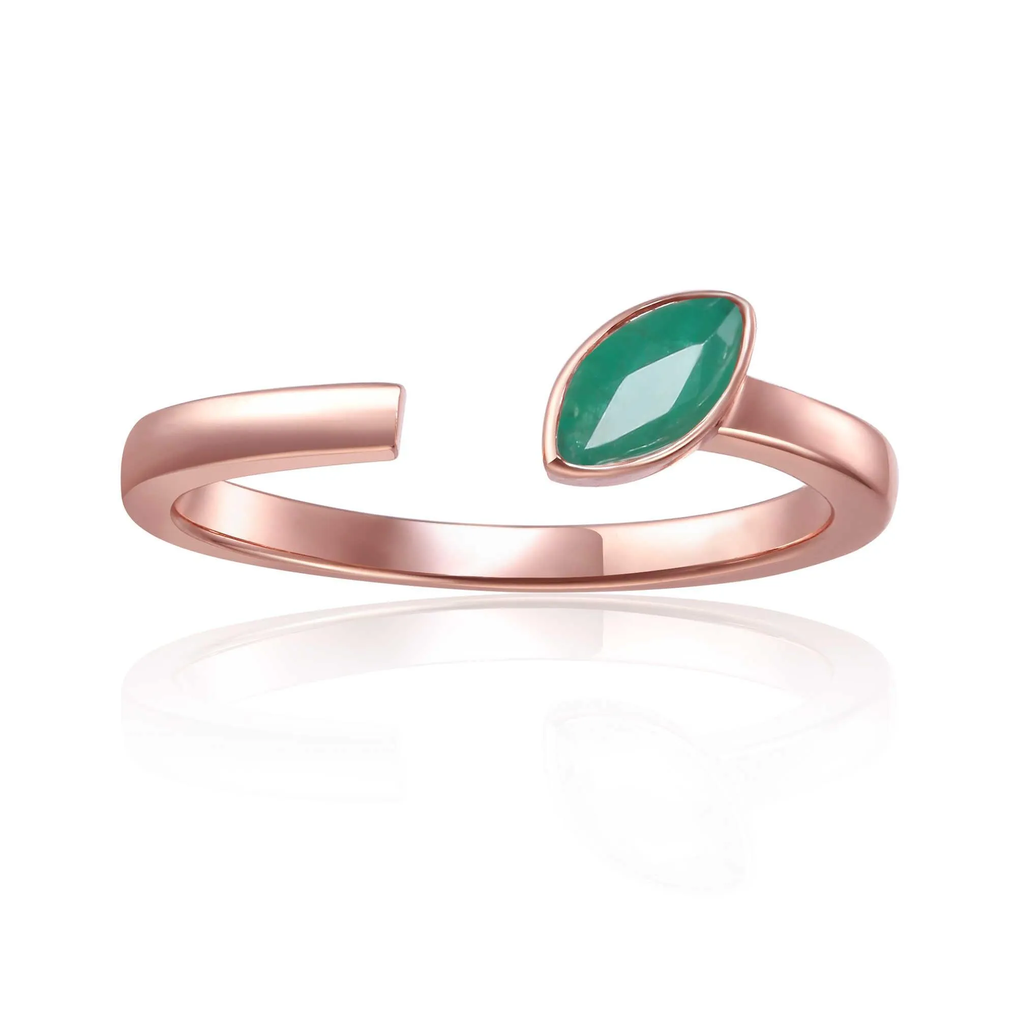 Emerald Marquise Open Ring