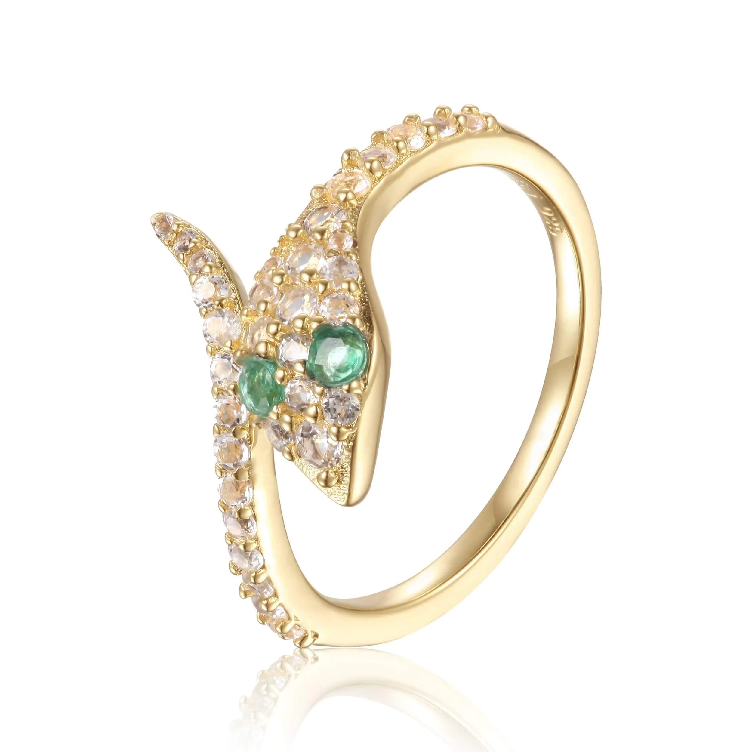 Emerald Snake Ring