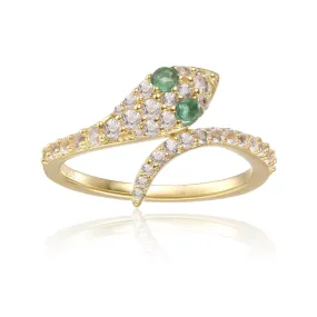 Emerald Snake Ring