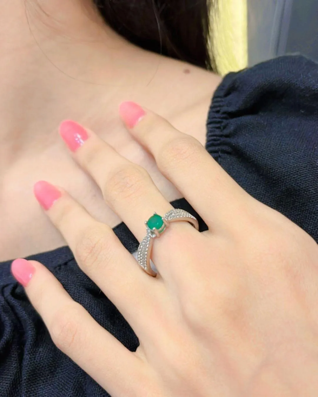 Emerald Solitiare Engagement Ring