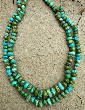 Emerald Valley (NV) Turquoise,6-13mm Graduated Nuggets, 16.5 Inch Strand