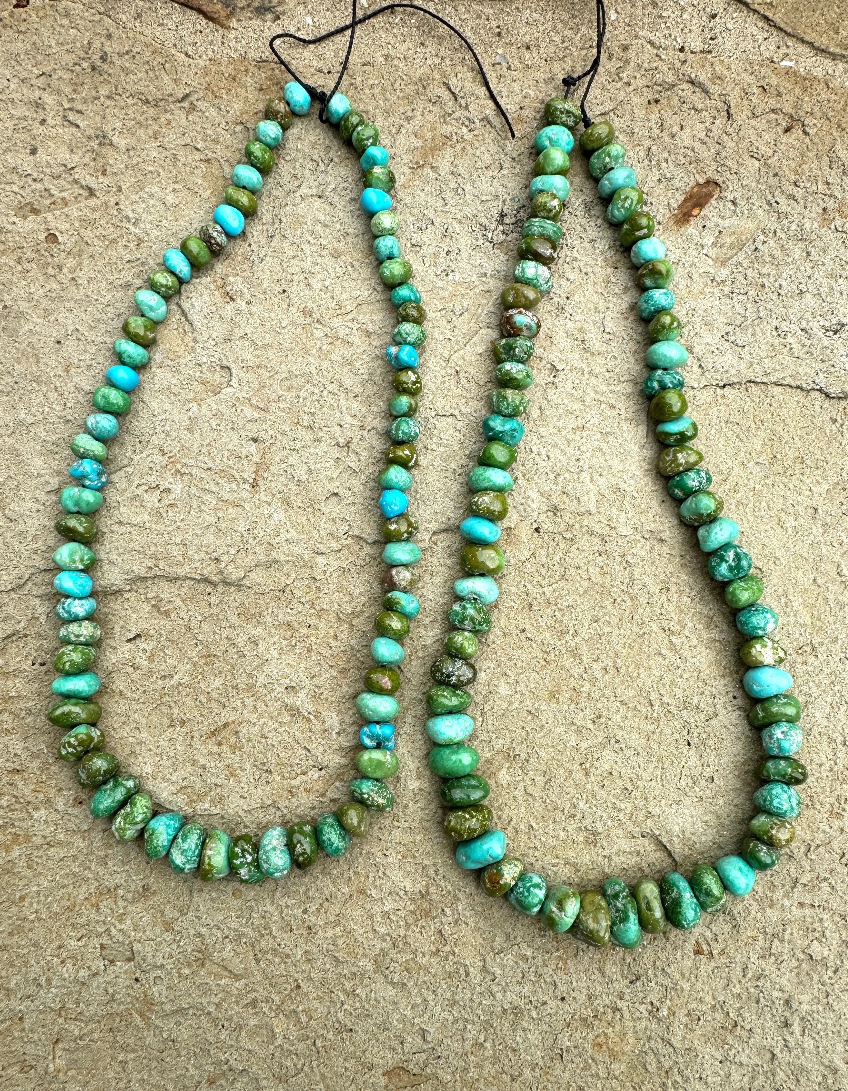 Emerald Valley (NV) Turquoise,6-13mm Graduated Nuggets, 16.5 Inch Strand