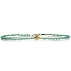 Faceted Emerald and 18k Beaded Bracelet