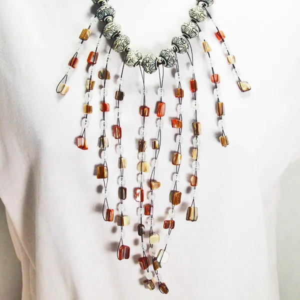 Faren Wire & Bead Design Jewelry Necklace