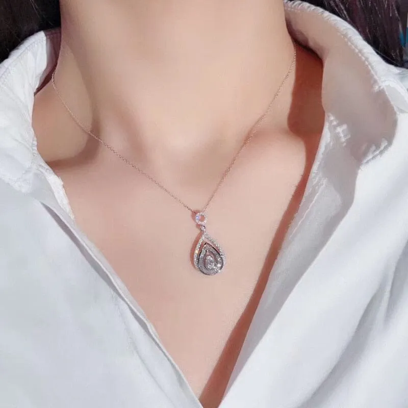 Fashion Girly Diamond Pendant Necklace