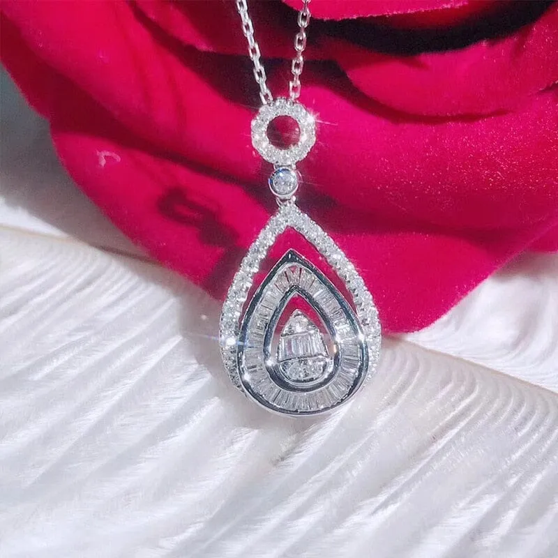 Fashion Girly Diamond Pendant Necklace