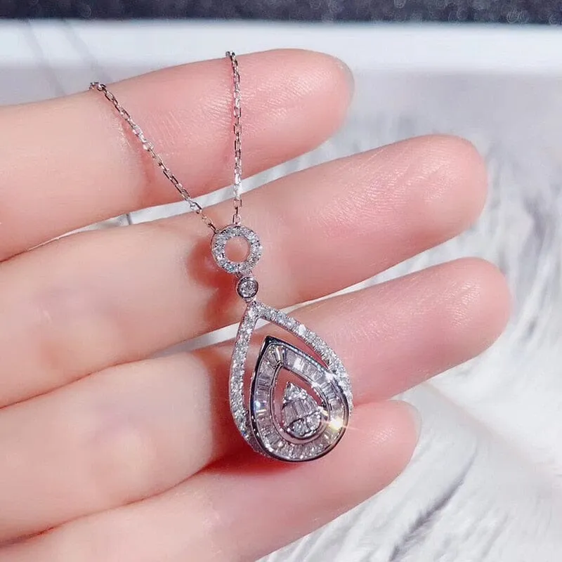 Fashion Girly Diamond Pendant Necklace