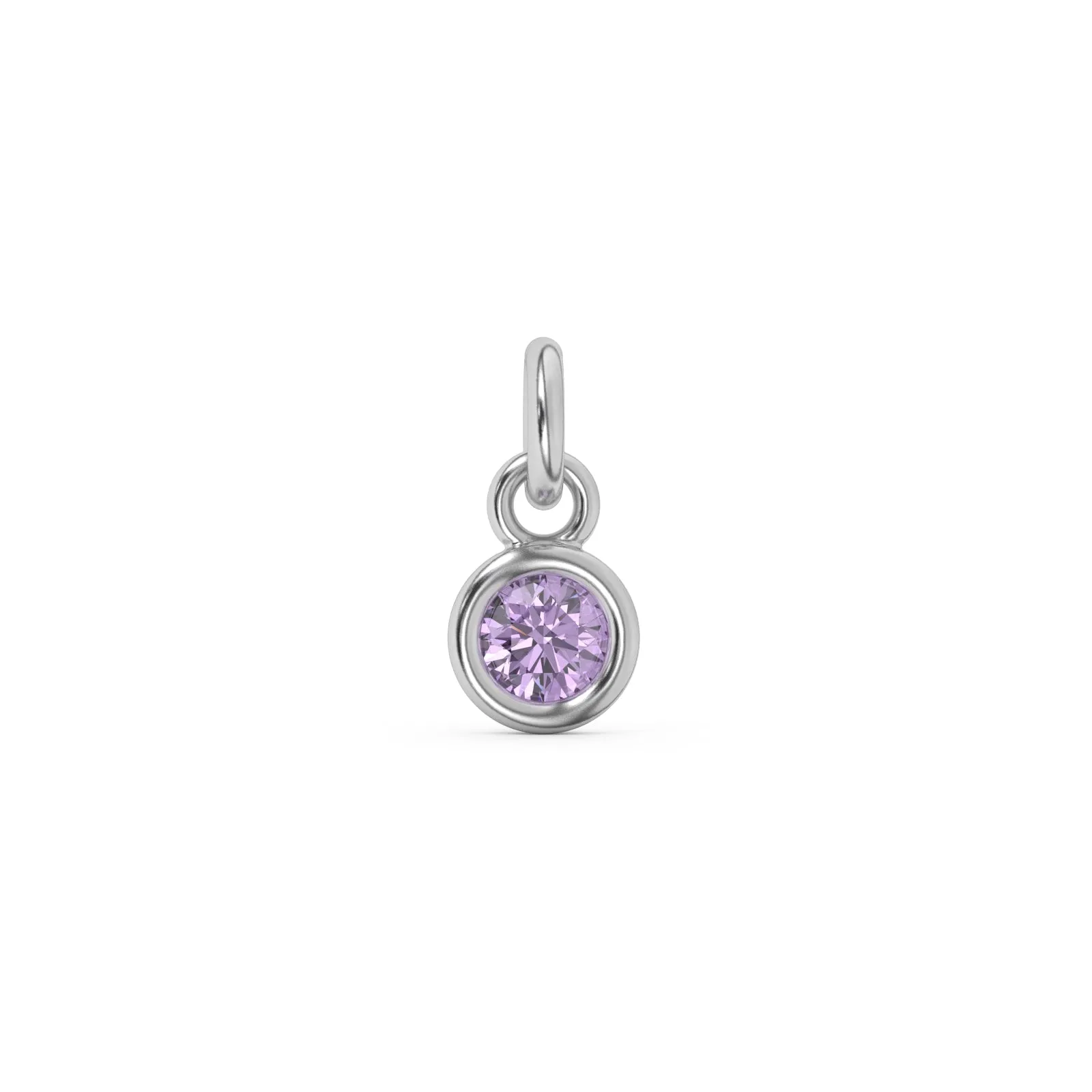 February Birthstone Charm | Sterling Silver