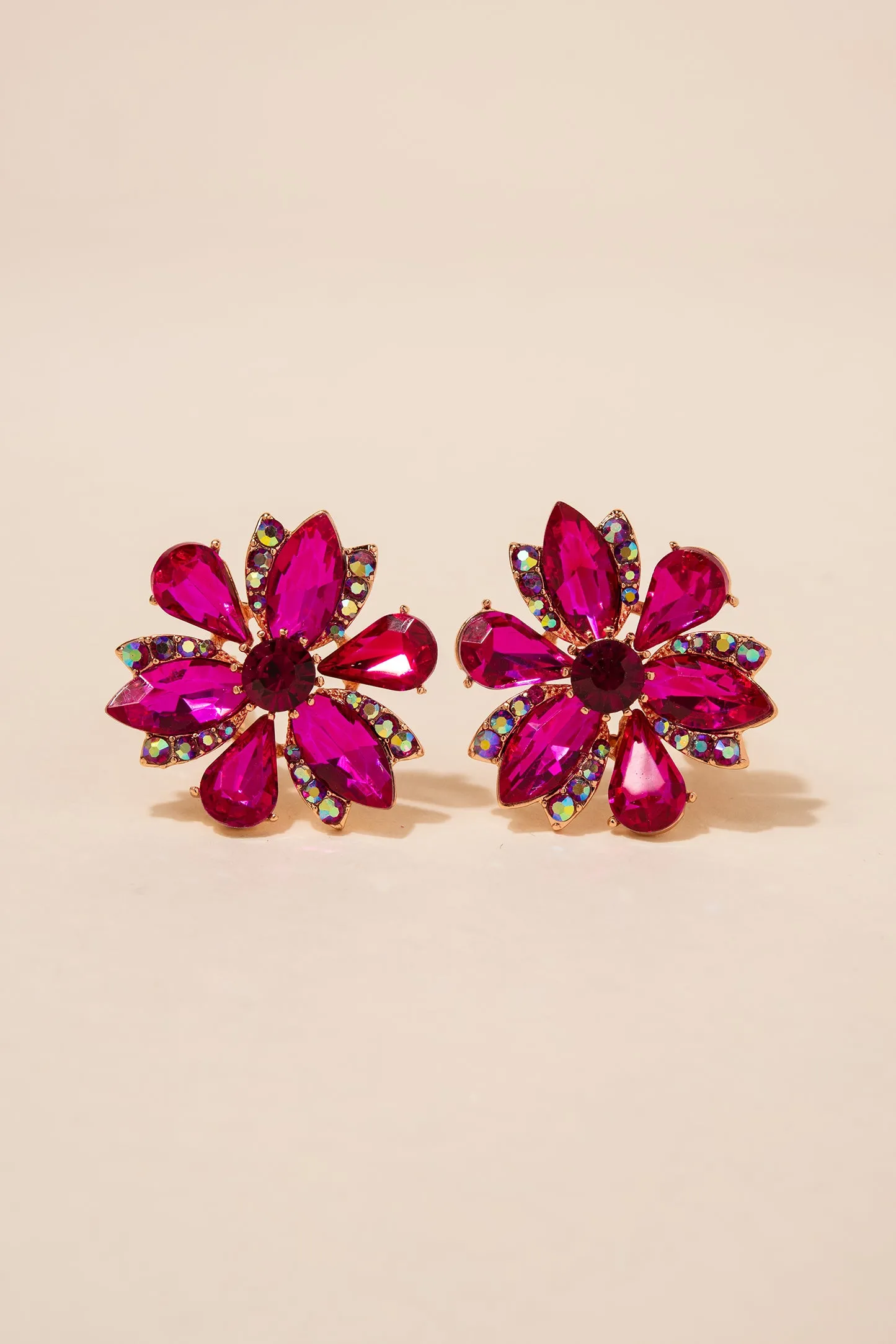 Flora Crystal Clip-on Earrings