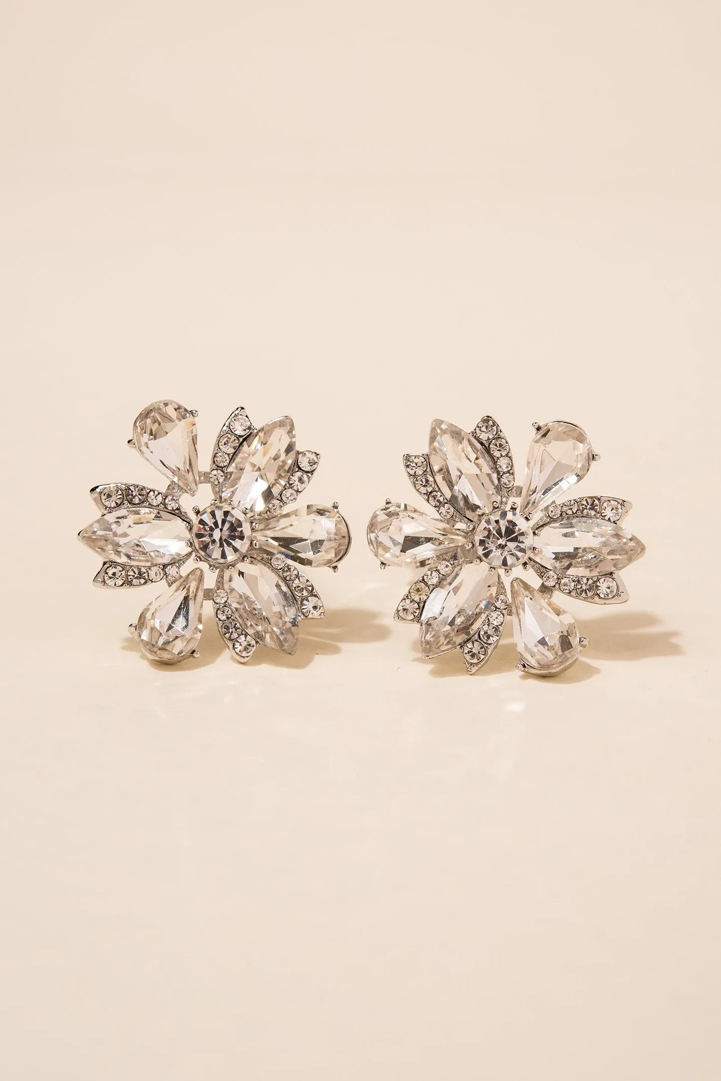 Flora Crystal Clip-on Earrings